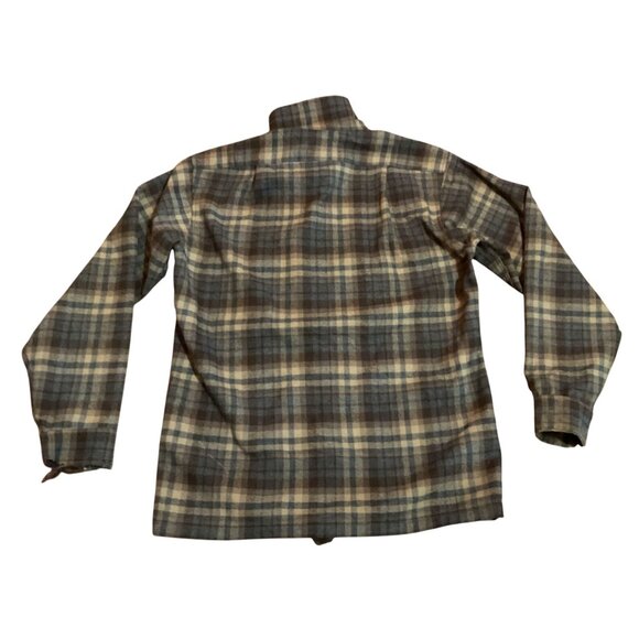 Vtg Pendleton Board Shirt M Virgin Wool Plaid Loop Collar Long Sleeve Shacket - Picture 3 of 7